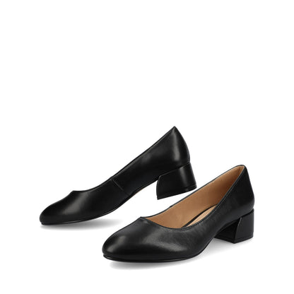 Journee SAAR II BLOCK HEEL PUMPS IN VEGAN LEATHER - Black PU