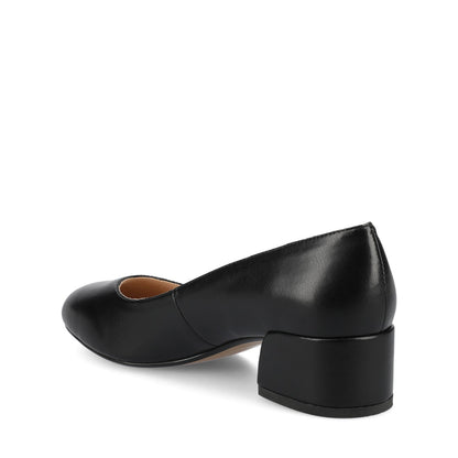 Journee SAAR II BLOCK HEEL PUMPS IN VEGAN LEATHER - Black PU