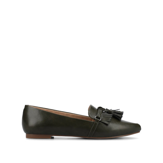 Journee JANNAH TASSEL LOAFER FLATS - Olive