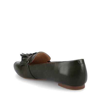 Journee JANNAH TASSEL LOAFER FLATS - Olive