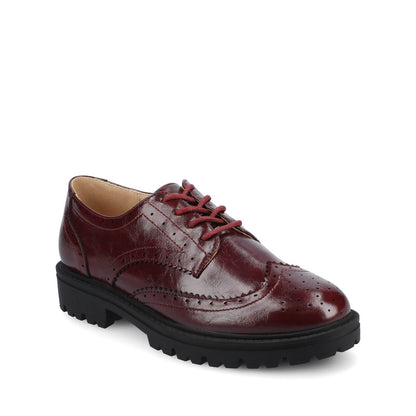 Journee CLAUDIYA OXFORD LOAFER IN VEGAN LEATHER - Oxblood