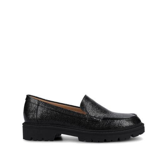 Journee ERIKA SLIP ON LOAFER - Black Lizard