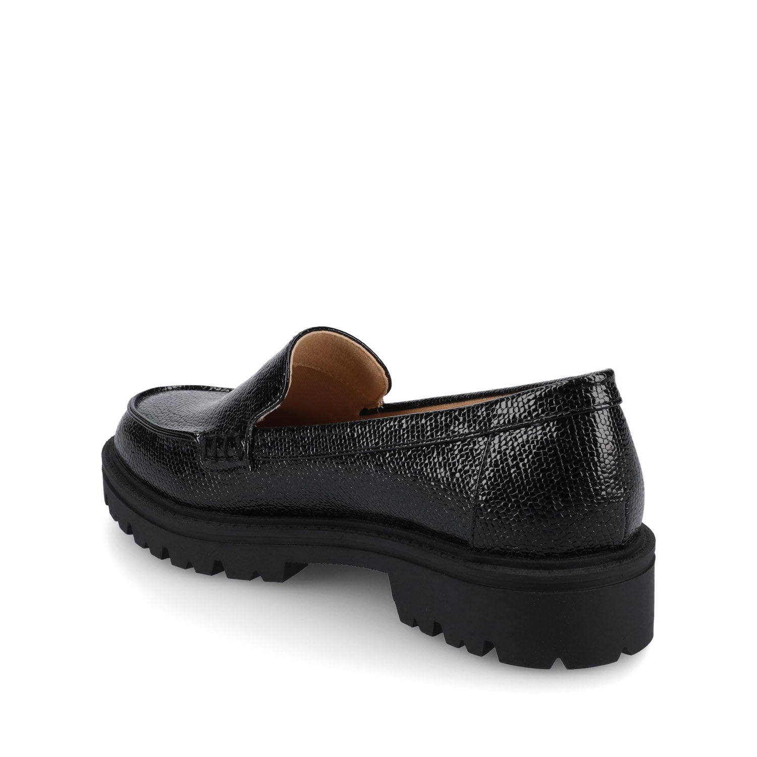 Journee ERIKA SLIP ON LOAFER - Black Lizard