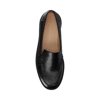 Journee ERIKA SLIP ON LOAFER - Black Lizard