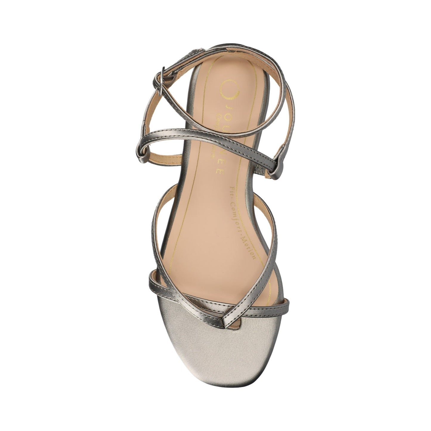 Journee SERISSA CRISSCROSS SANDAL IN VEGAN LEATHER - Pewter