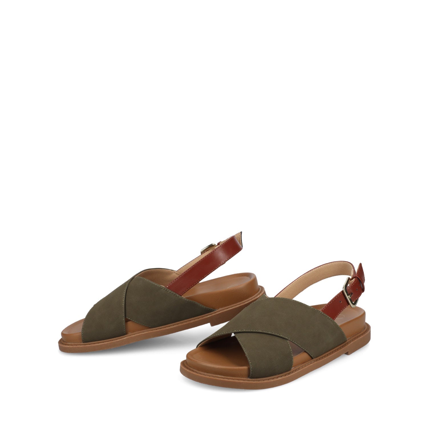 Journee MARINNA FLAT SANDALS - Olive