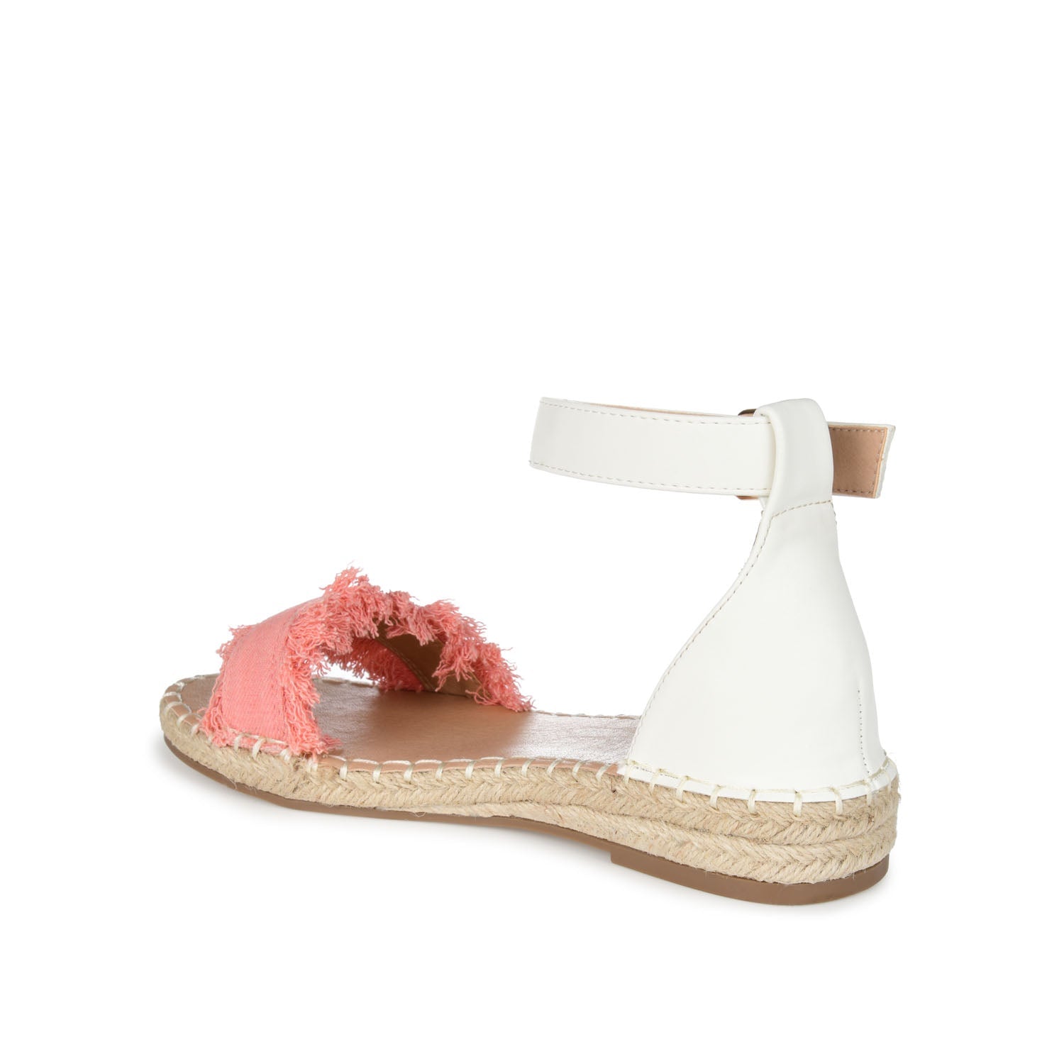 Journee TRISTEEN ESPADRILLE SANDALS IN FABRIC - Coral