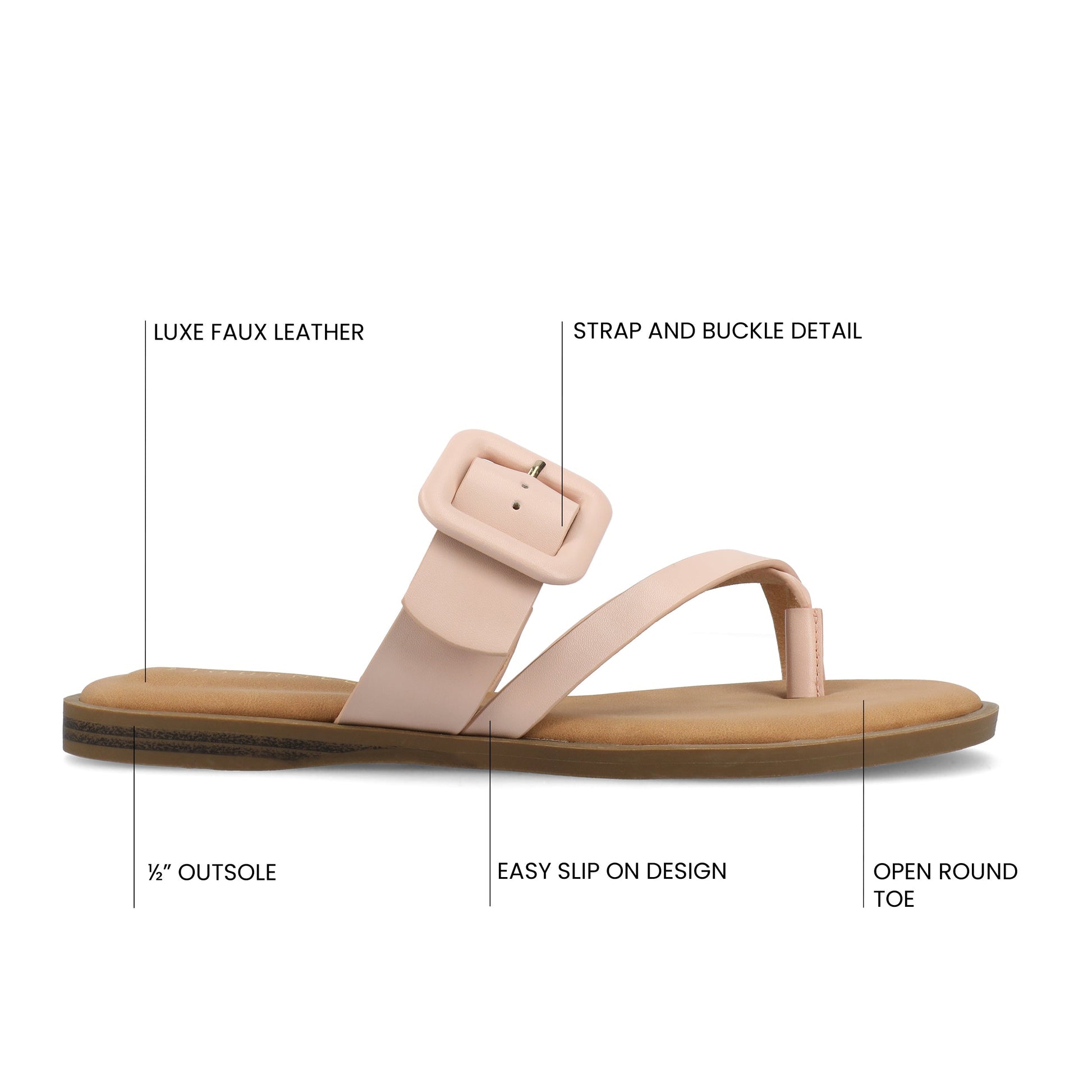 Journee LAYRA FLAT SANDALS - Pink