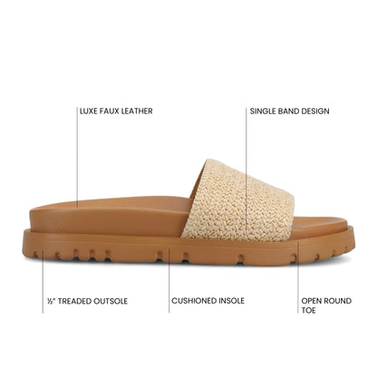 Journee STARR SLIP ON SPORT SANDALS - Natural