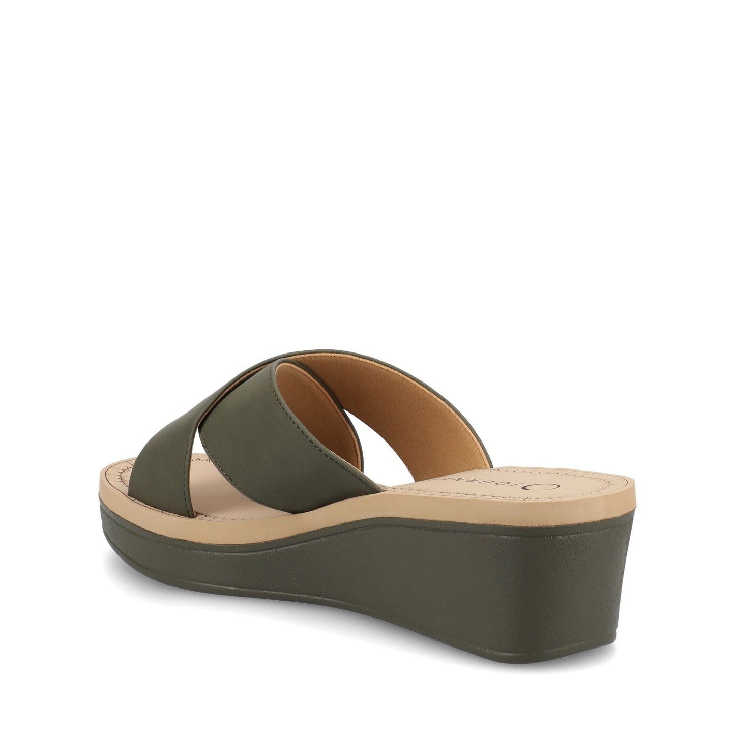 Journee Biara Platform Wedge Sandals - Olive