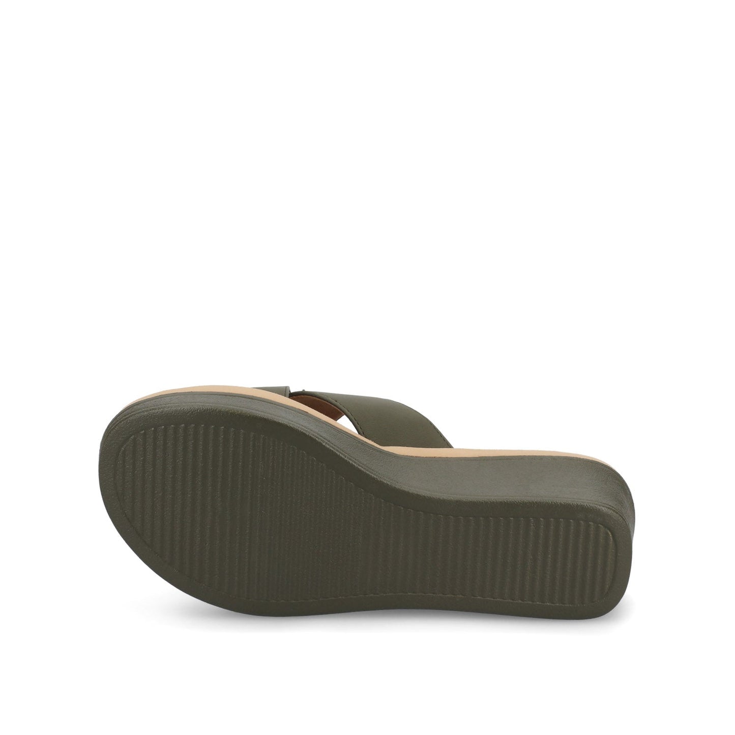 Journee Biara Platform Wedge Sandals - Olive
