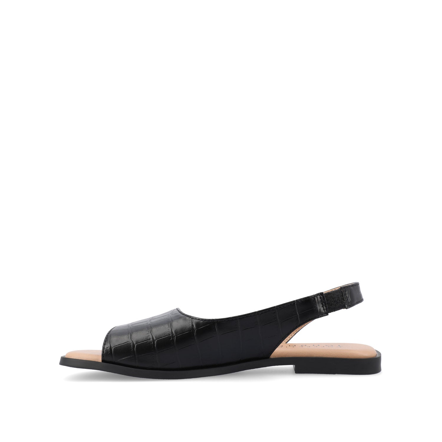 Journee BRINSLEY CUTOUT SANDALS IN CROCO - Black Croco