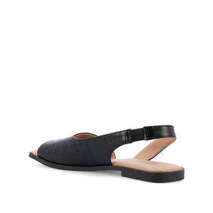 Journee BRINSLEY CUTOUT SANDALS IN CROCO - Black Croco
