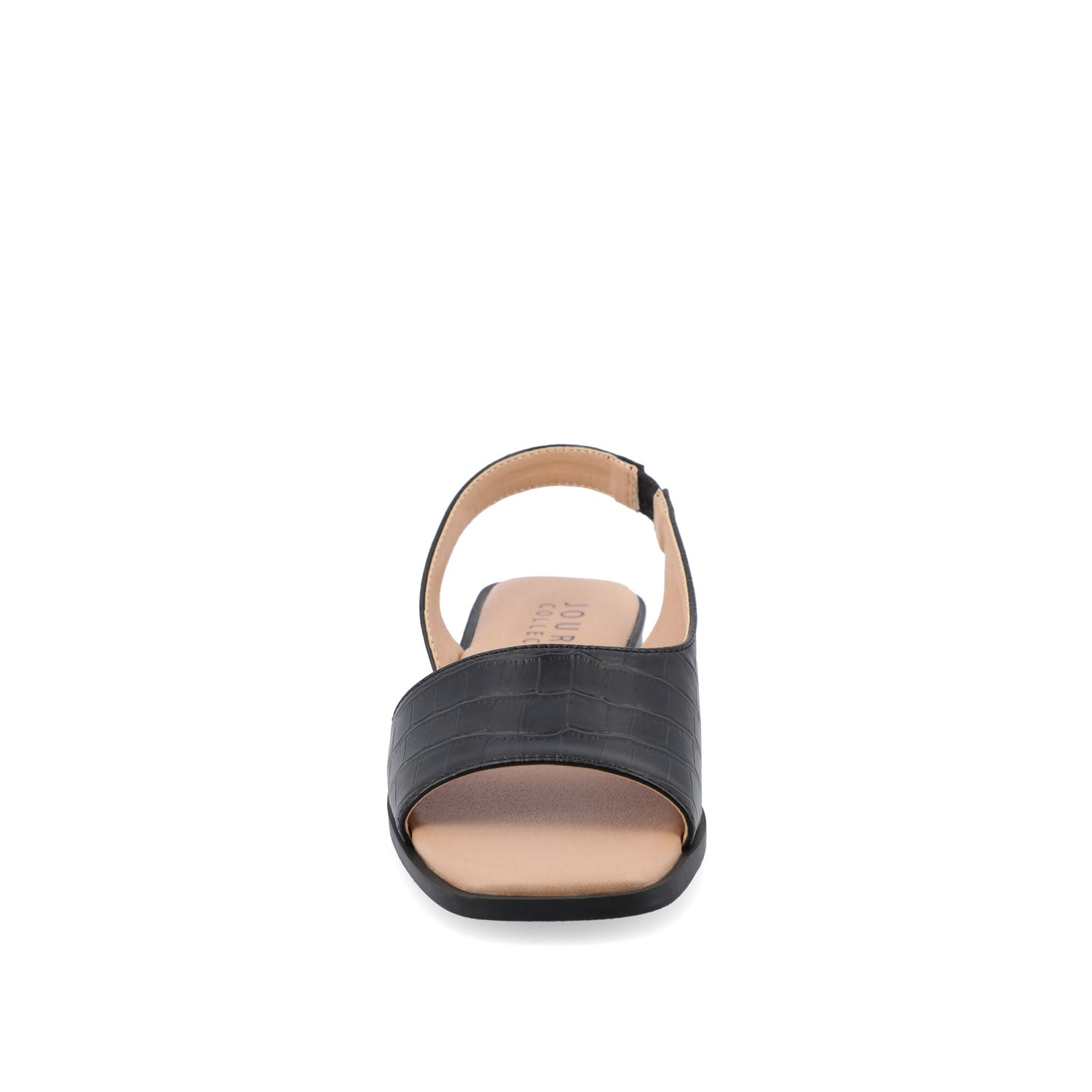 Journee BRINSLEY CUTOUT SANDALS IN CROCO - Black Croco