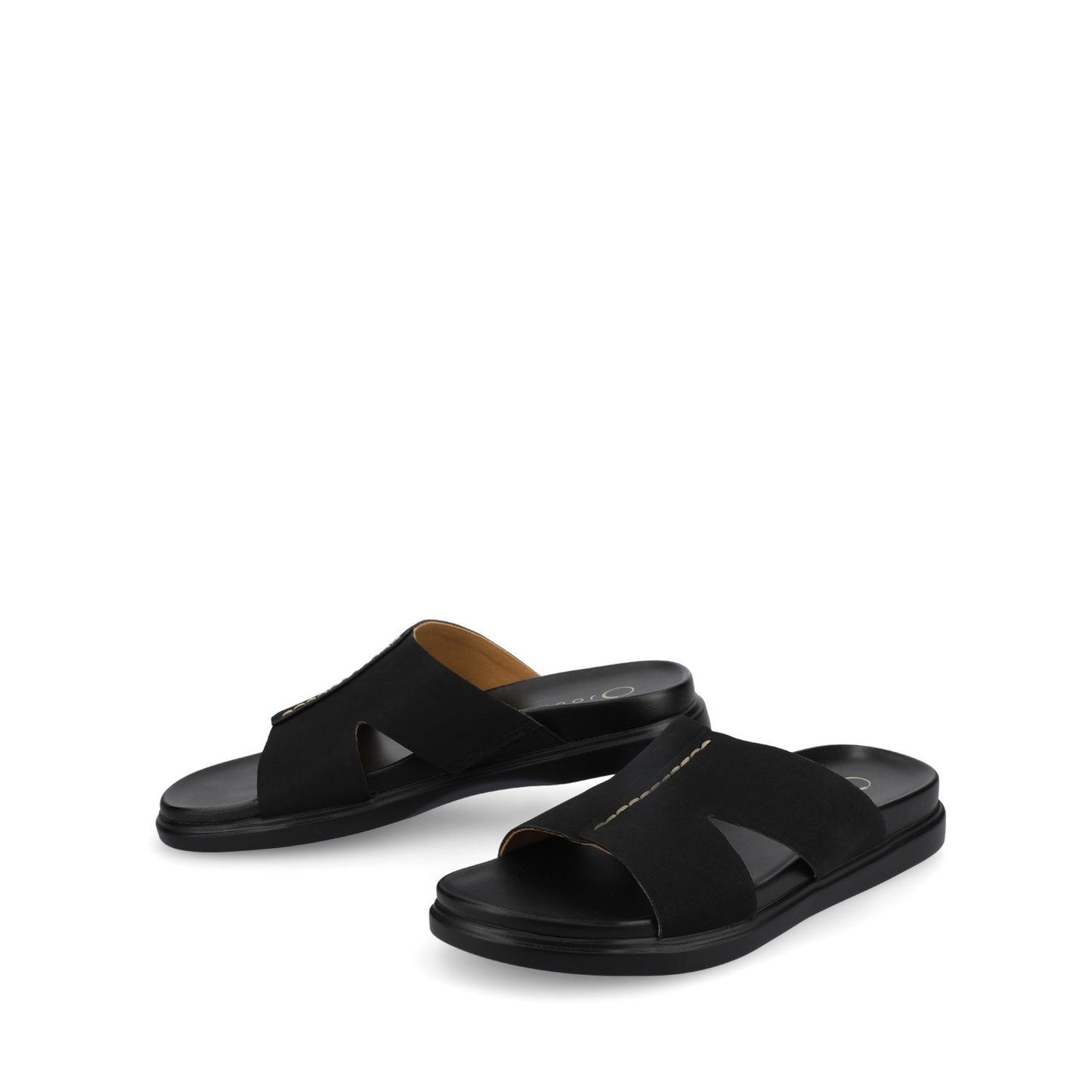 Journee MISEY SINGLE BAND SLIP ON SANDALS - Black