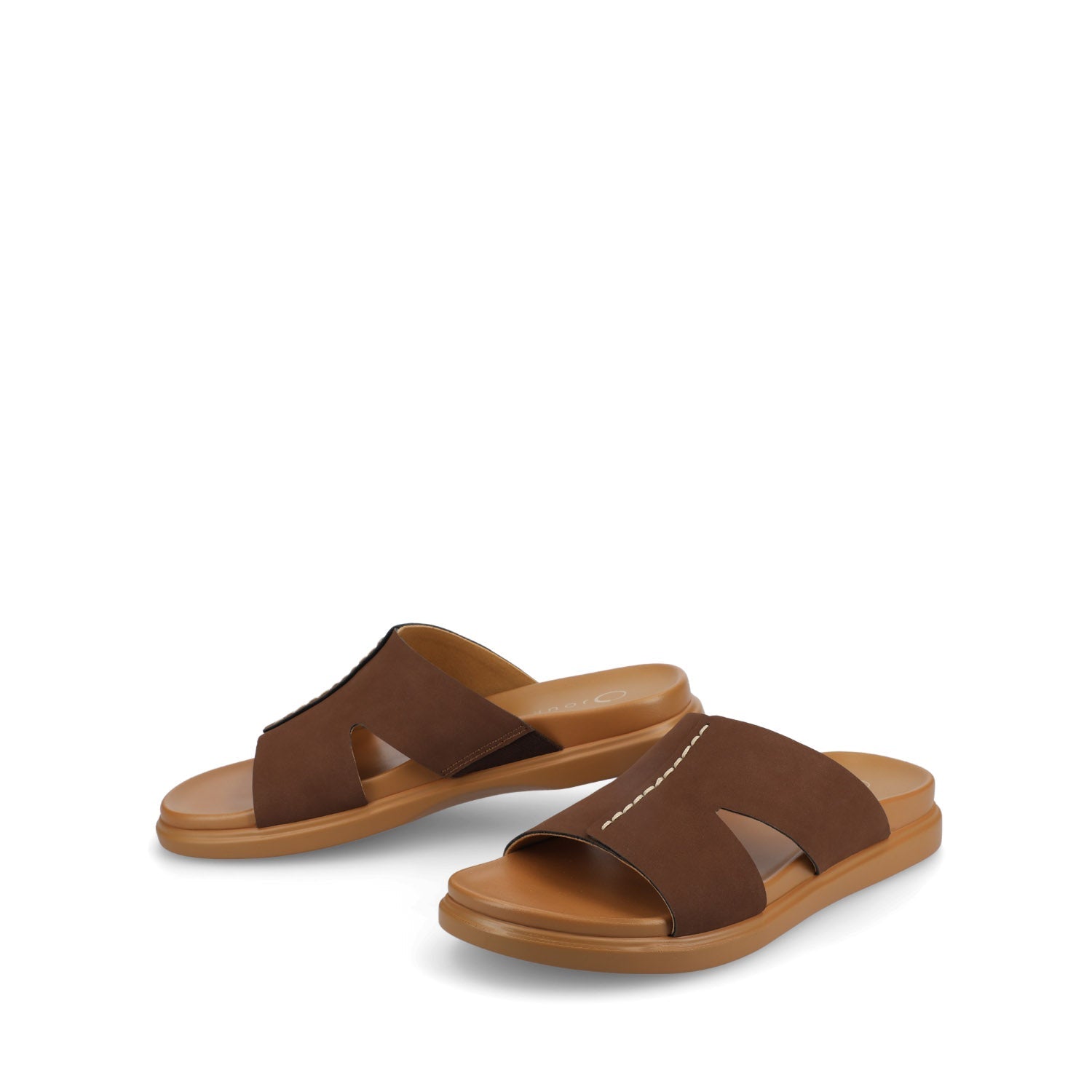 Journee MISEY SINGLE BAND SLIP ON SANDALS - Brown