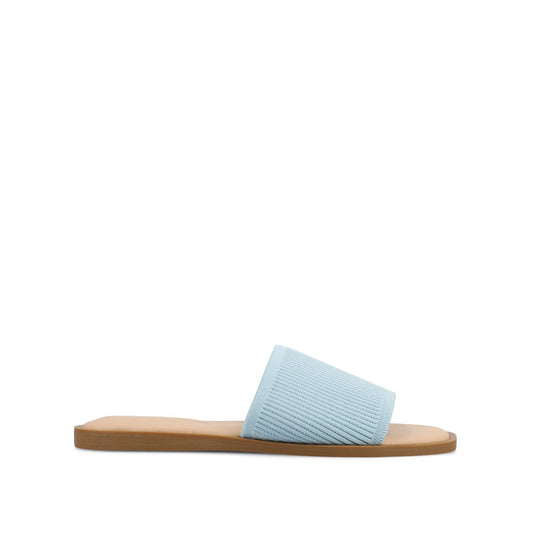 Journee PRISILLA SLIDE SANDALS IN KNIT FABRIC - Blue