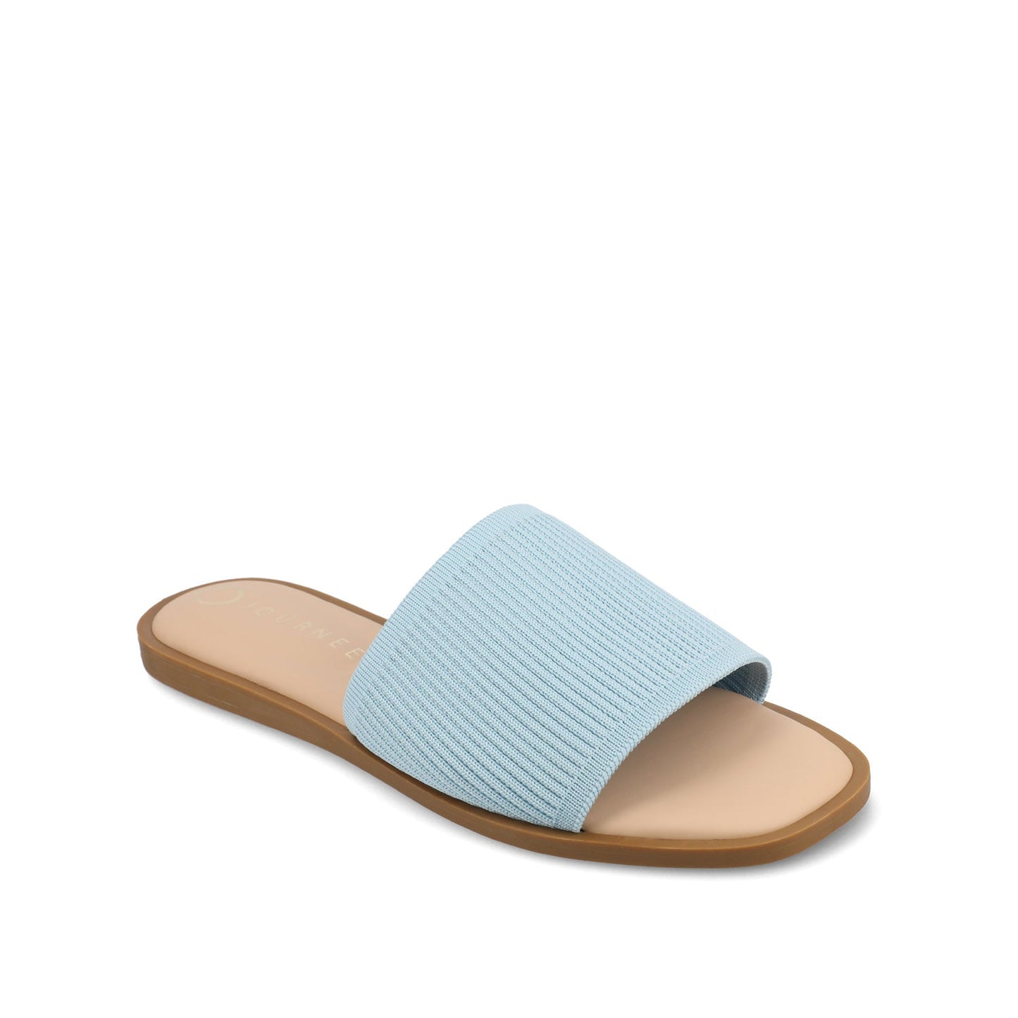 Journee PRISILLA SLIDE SANDALS IN KNIT FABRIC - Blue