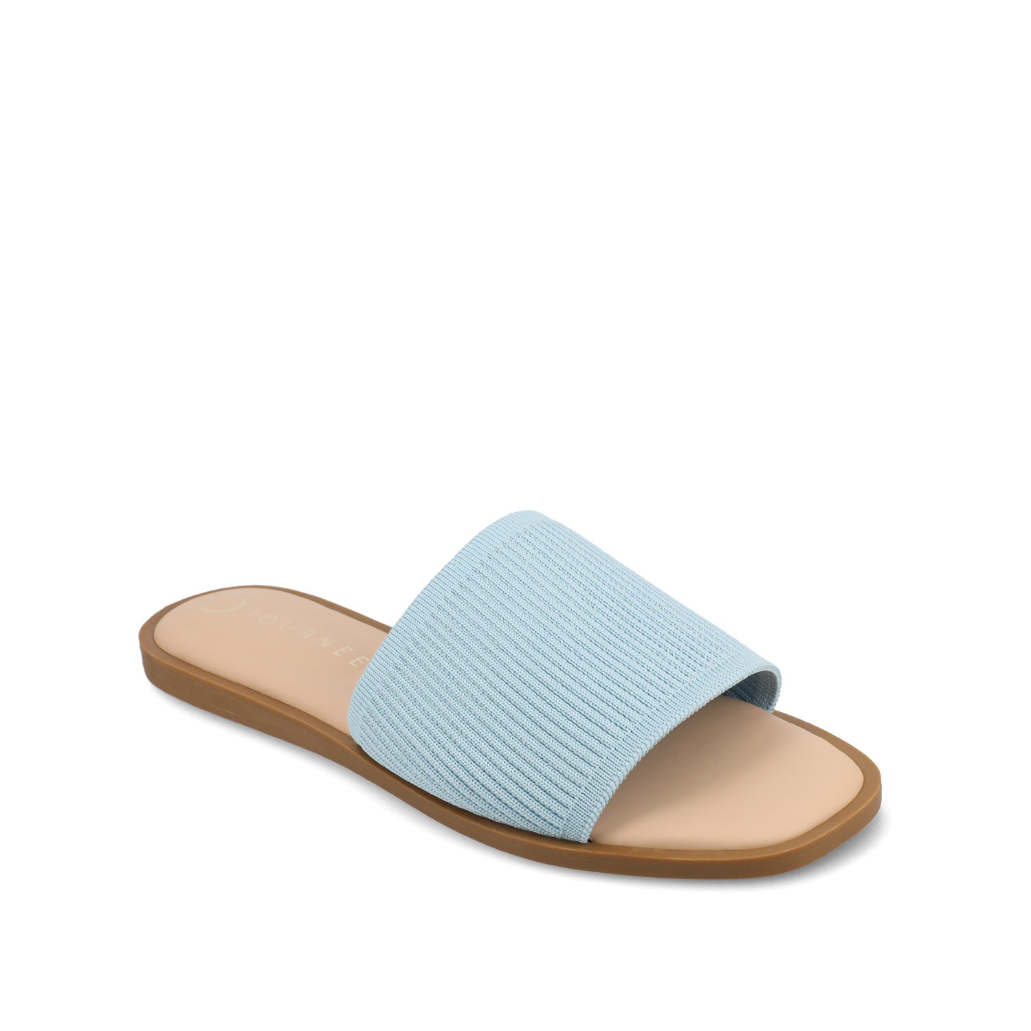 Journee PRISILLA SLIDE SANDALS IN KNIT FABRIC - Blue