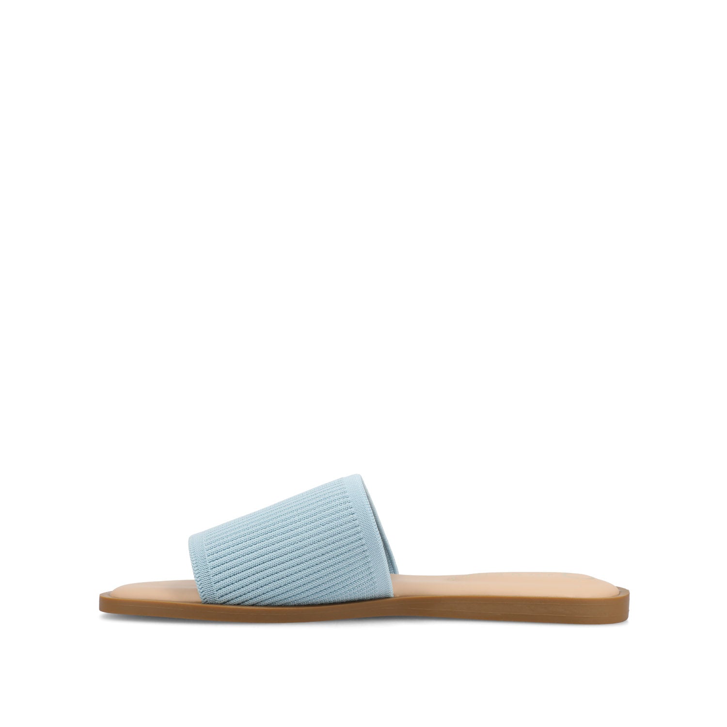 Journee PRISILLA SLIDE SANDALS IN KNIT FABRIC - Blue