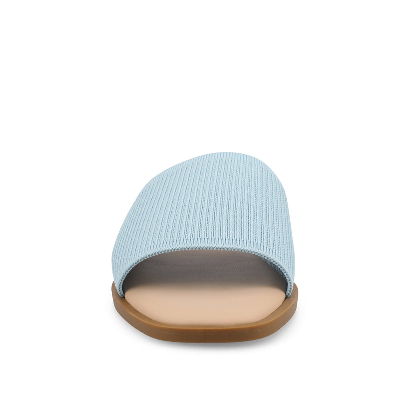 Journee PRISILLA SLIDE SANDALS IN KNIT FABRIC - Blue