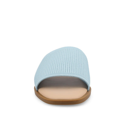Journee PRISILLA SLIDE SANDALS IN KNIT FABRIC - Blue