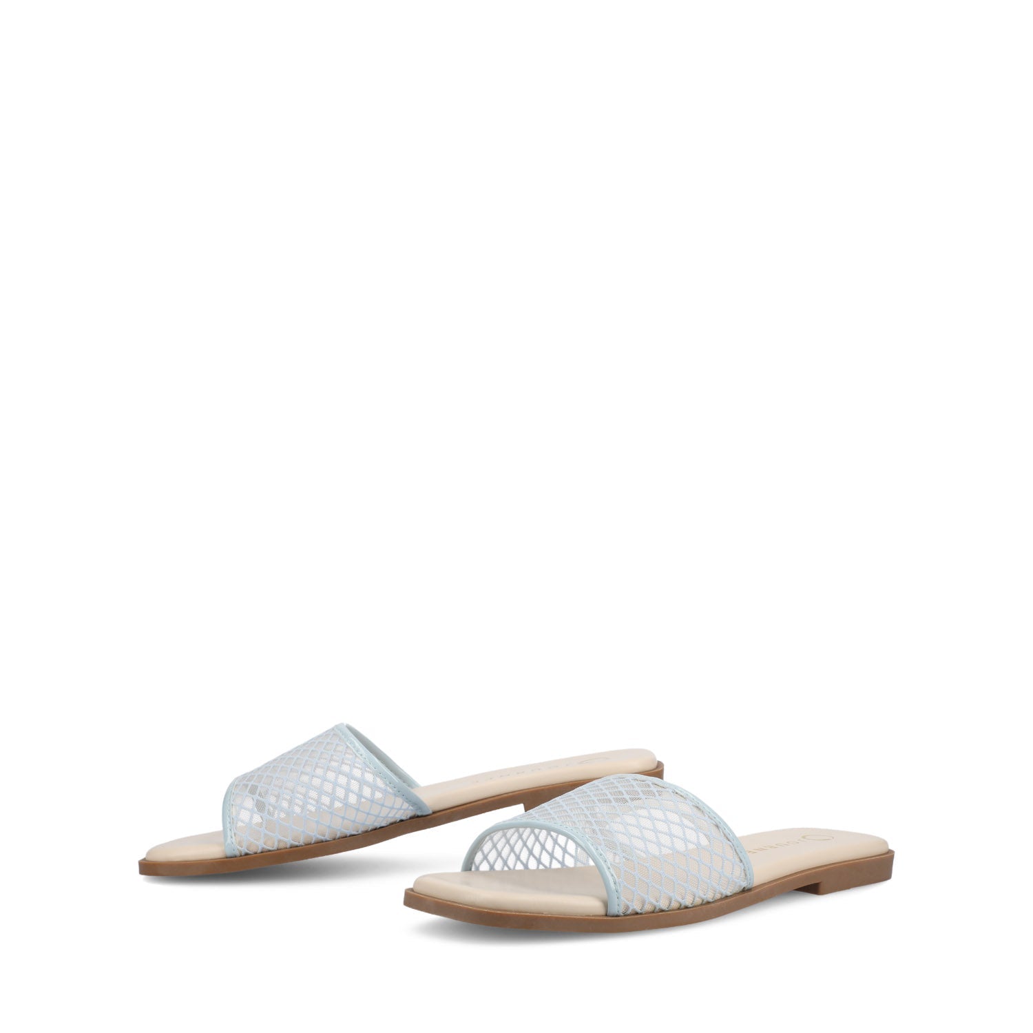 Journee BRECKLEY SLIDE SANDALS IN MESH - Light Blue Mesh