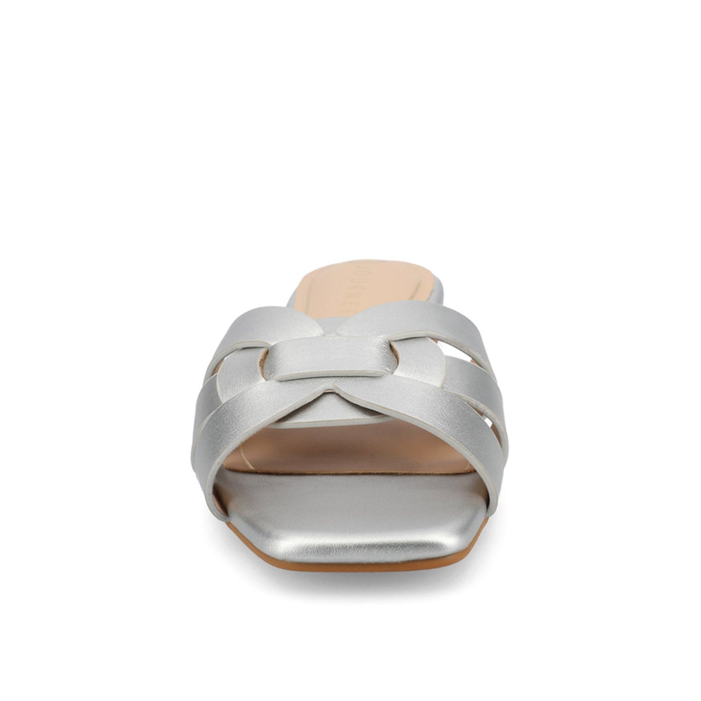 Journee ARRINA SLIDE SANDALS IN BASIC PATENT - Silver PU