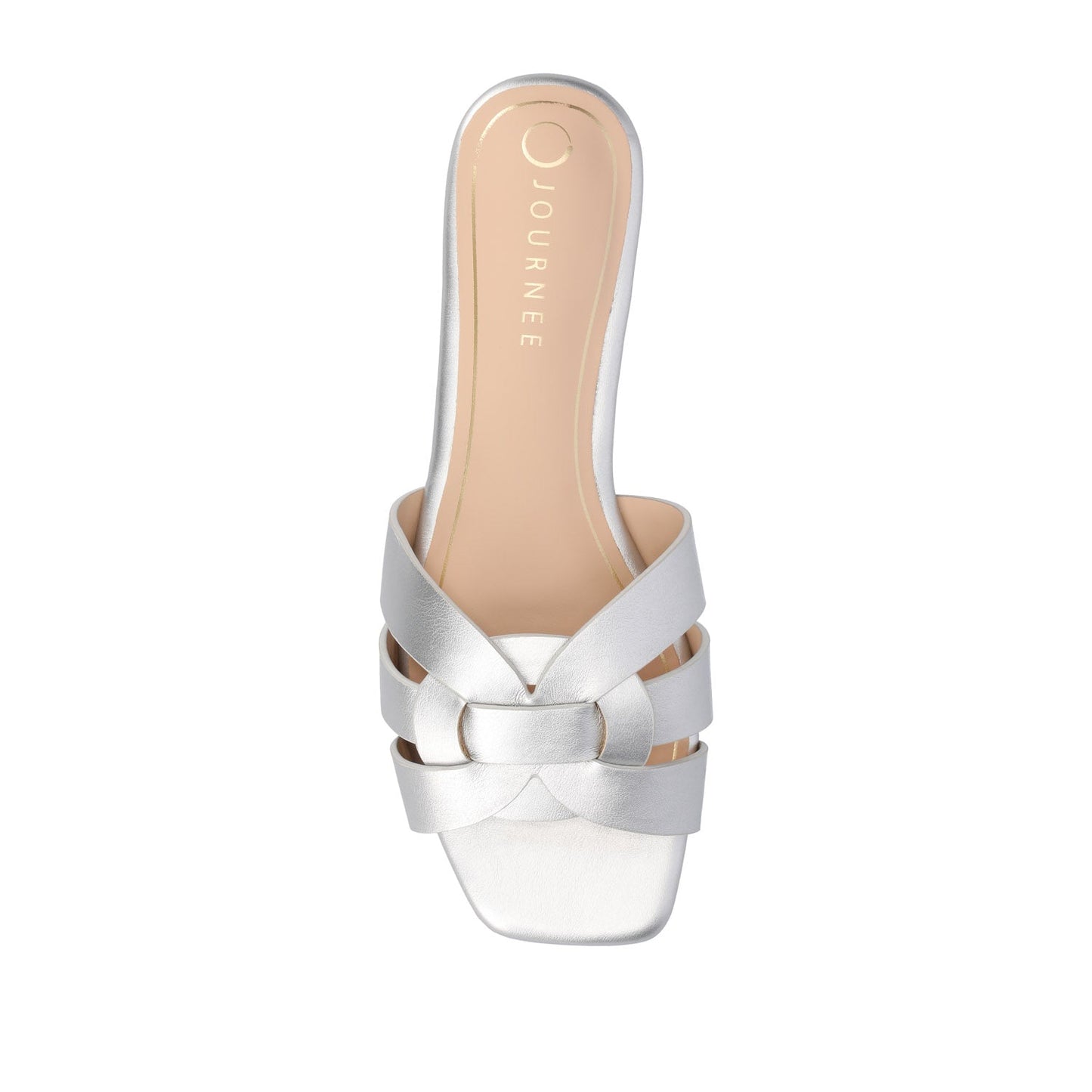 Journee ARRINA SLIDE SANDALS IN BASIC PATENT - Silver PU