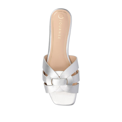 Journee ARRINA SLIDE SANDALS IN BASIC PATENT - Silver PU