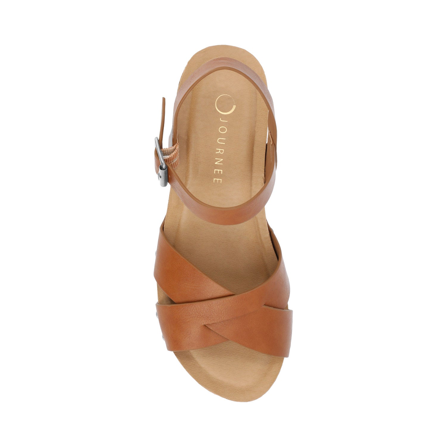 Journee VALENTINA HEELED SANDALS IN VEGAN LEATHER - Tan
