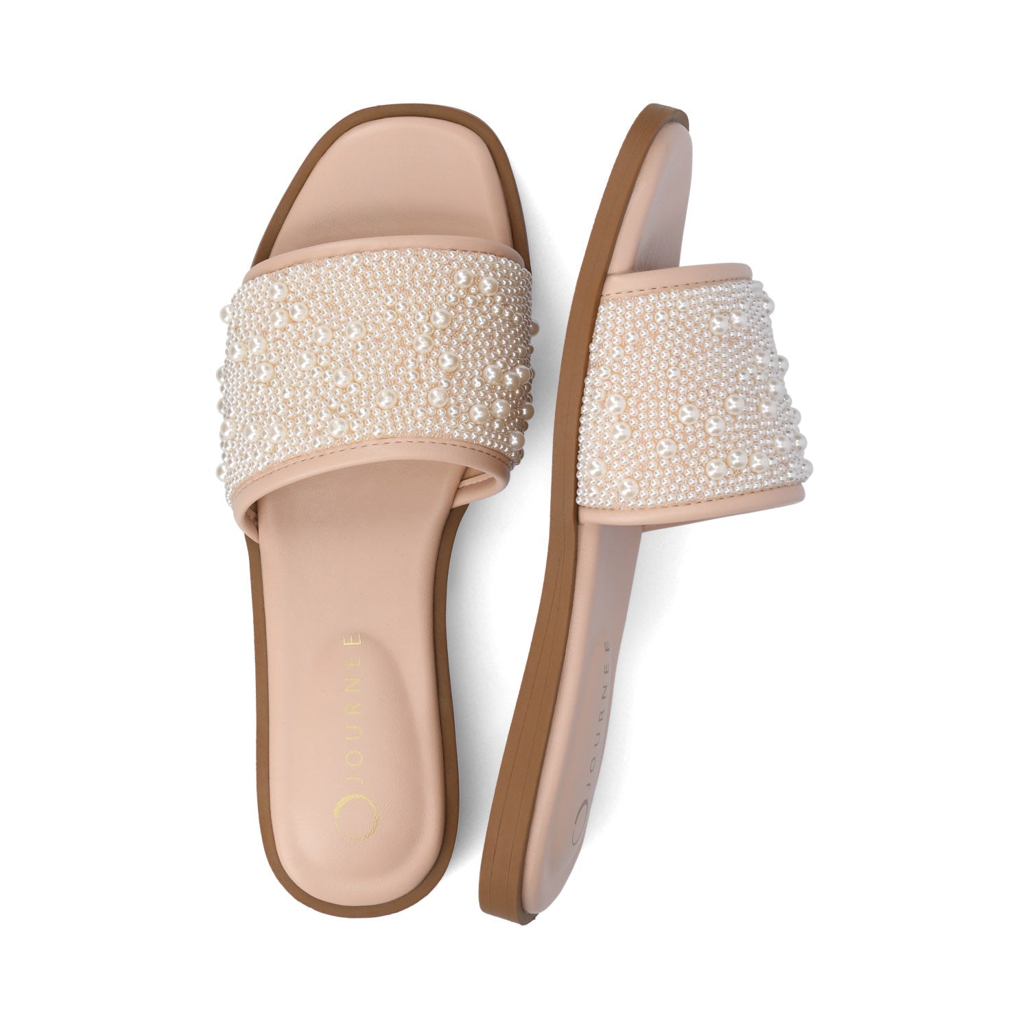 Journee PRECLY EVENING FLAT SANDALS - Blush