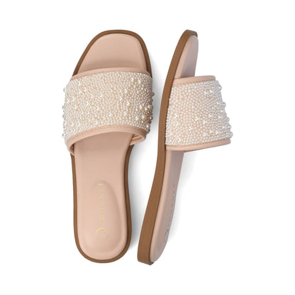 Journee PRECLY EVENING FLAT SANDALS - Blush