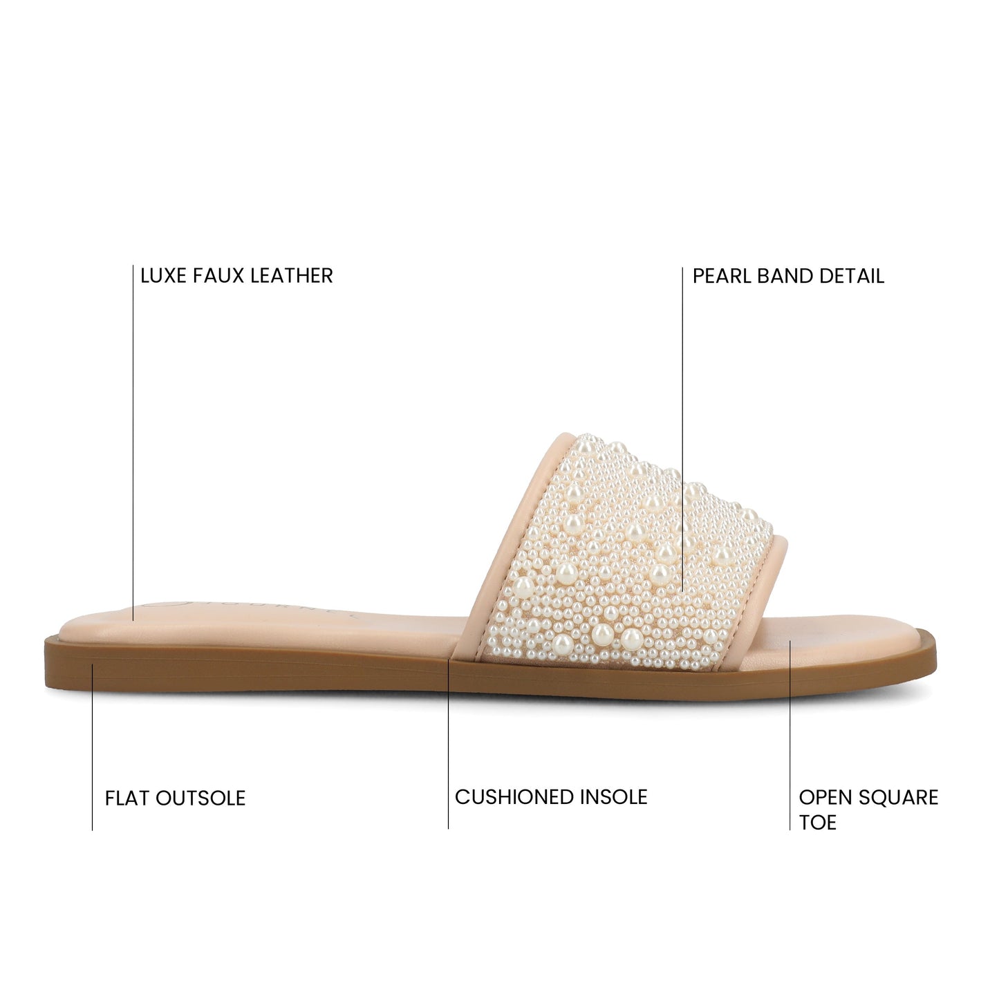 Journee PRECLY EVENING FLAT SANDALS - Blush