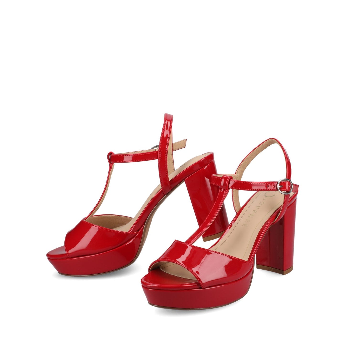 Journee NALIE PLATFORM DRESS SANDALS - Red Patent