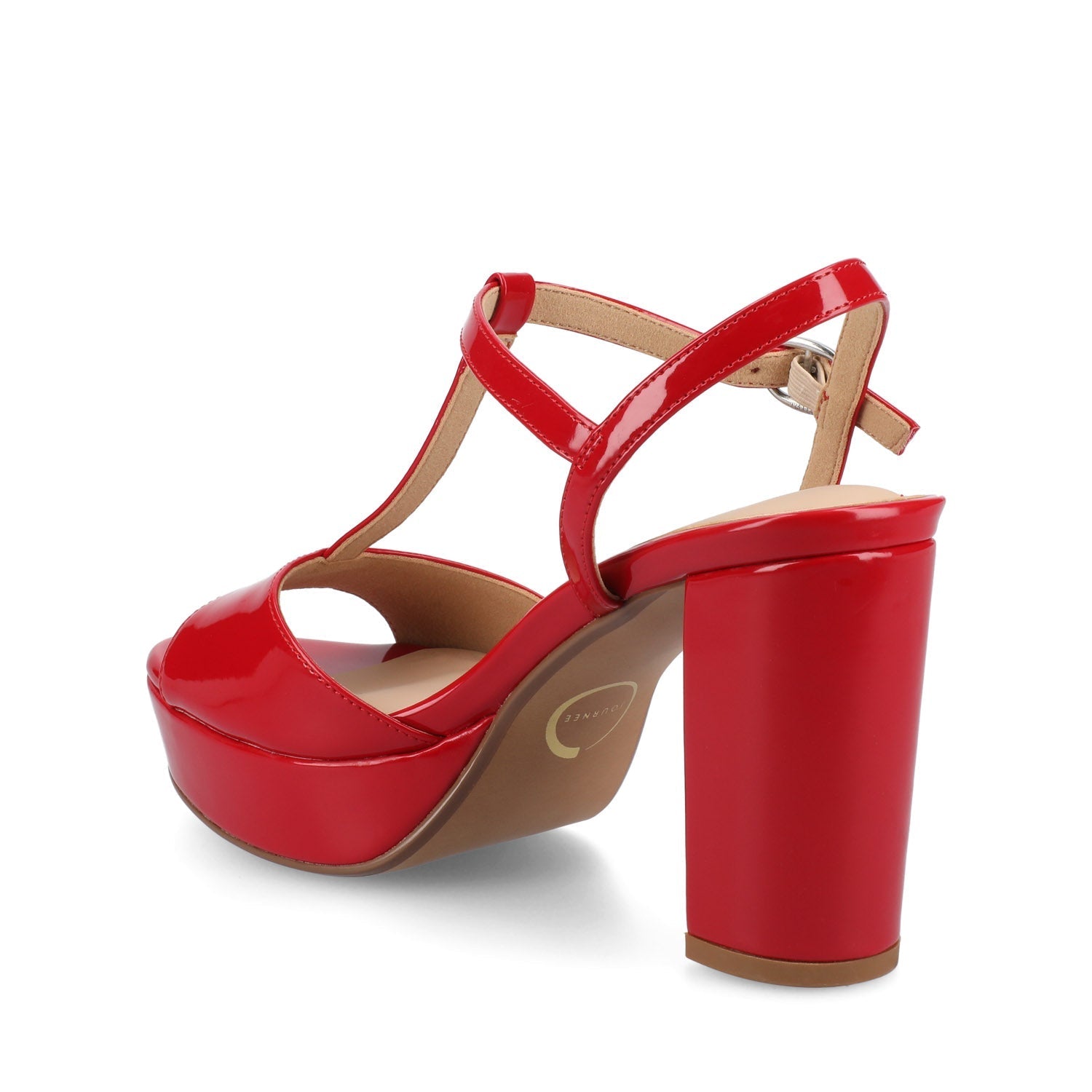 Journee NALIE PLATFORM DRESS SANDALS - Red Patent