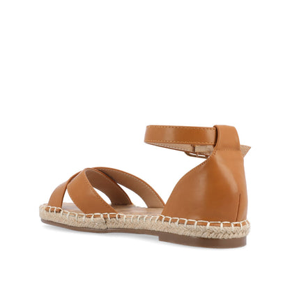 Journee LYDDIA ESPADRILLE SANDALS IN VEGAN LEATHER - Cognac