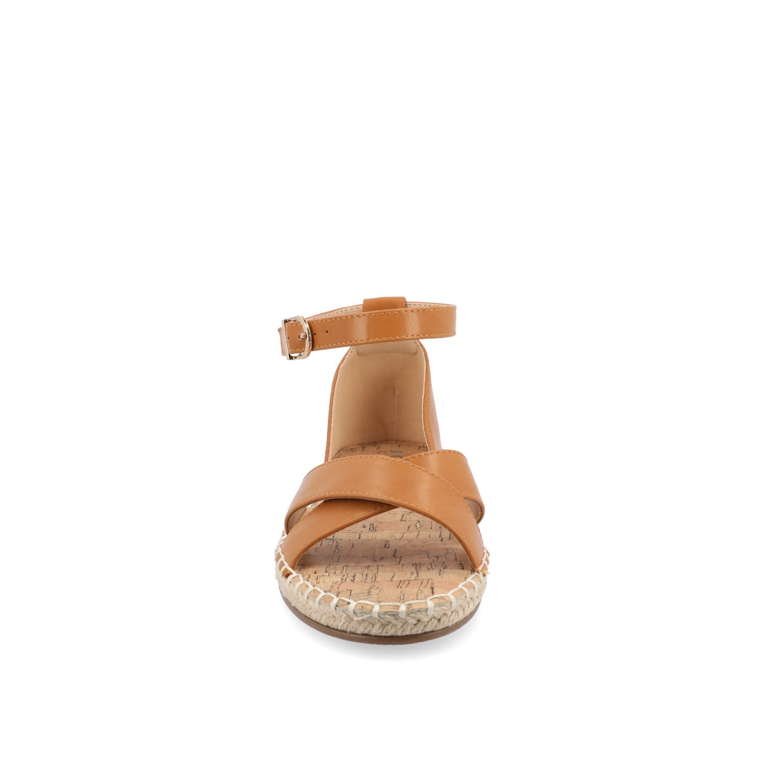 Journee LYDDIA ESPADRILLE SANDALS IN VEGAN LEATHER - Cognac