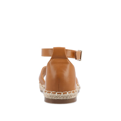 Journee LYDDIA ESPADRILLE SANDALS IN VEGAN LEATHER - Cognac
