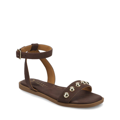 Journee PRIMROSE ANKLE STRAP SANDALS - Chocolate Nubuck