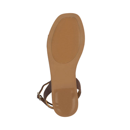 Journee PRIMROSE ANKLE STRAP SANDALS - Chocolate Nubuck