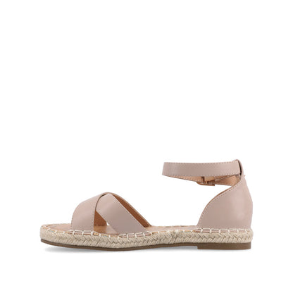 Journee LYDDIA ESPADRILLE SANDALS IN VEGAN LEATHER - Taupe