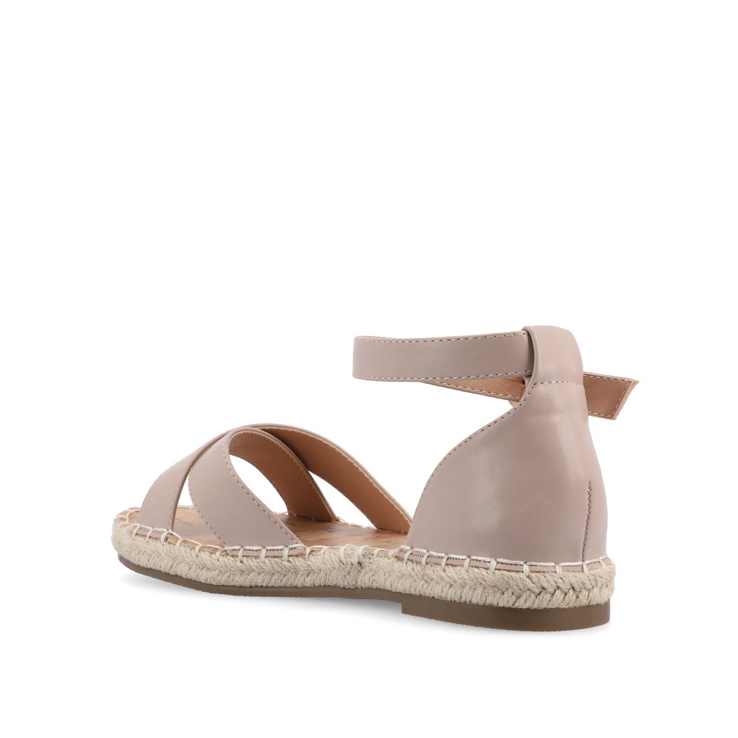 Journee LYDDIA ESPADRILLE SANDALS IN VEGAN LEATHER - Taupe