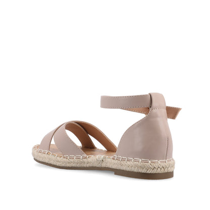 Journee LYDDIA ESPADRILLE SANDALS IN VEGAN LEATHER - Taupe
