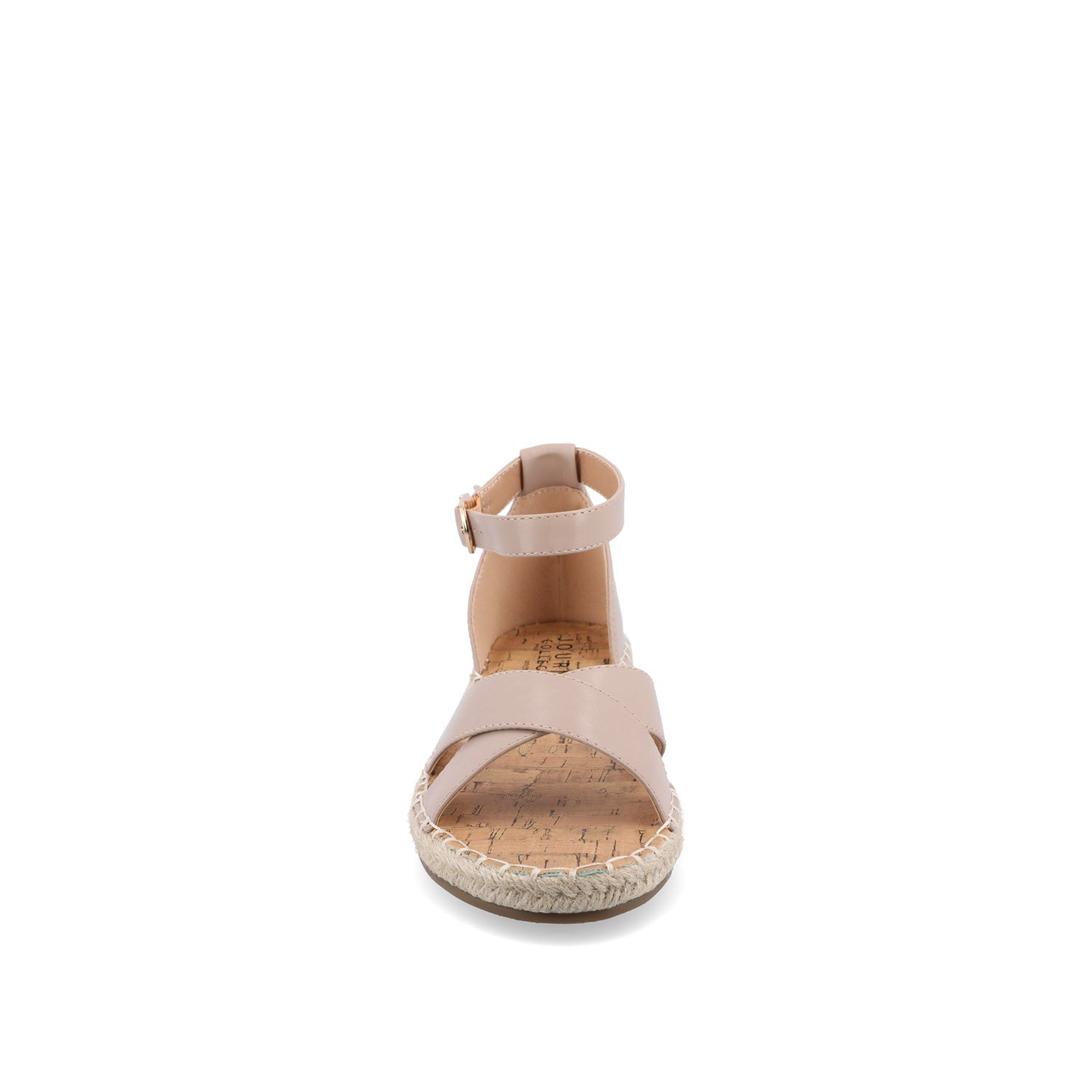 Journee LYDDIA ESPADRILLE SANDALS IN VEGAN LEATHER - Taupe