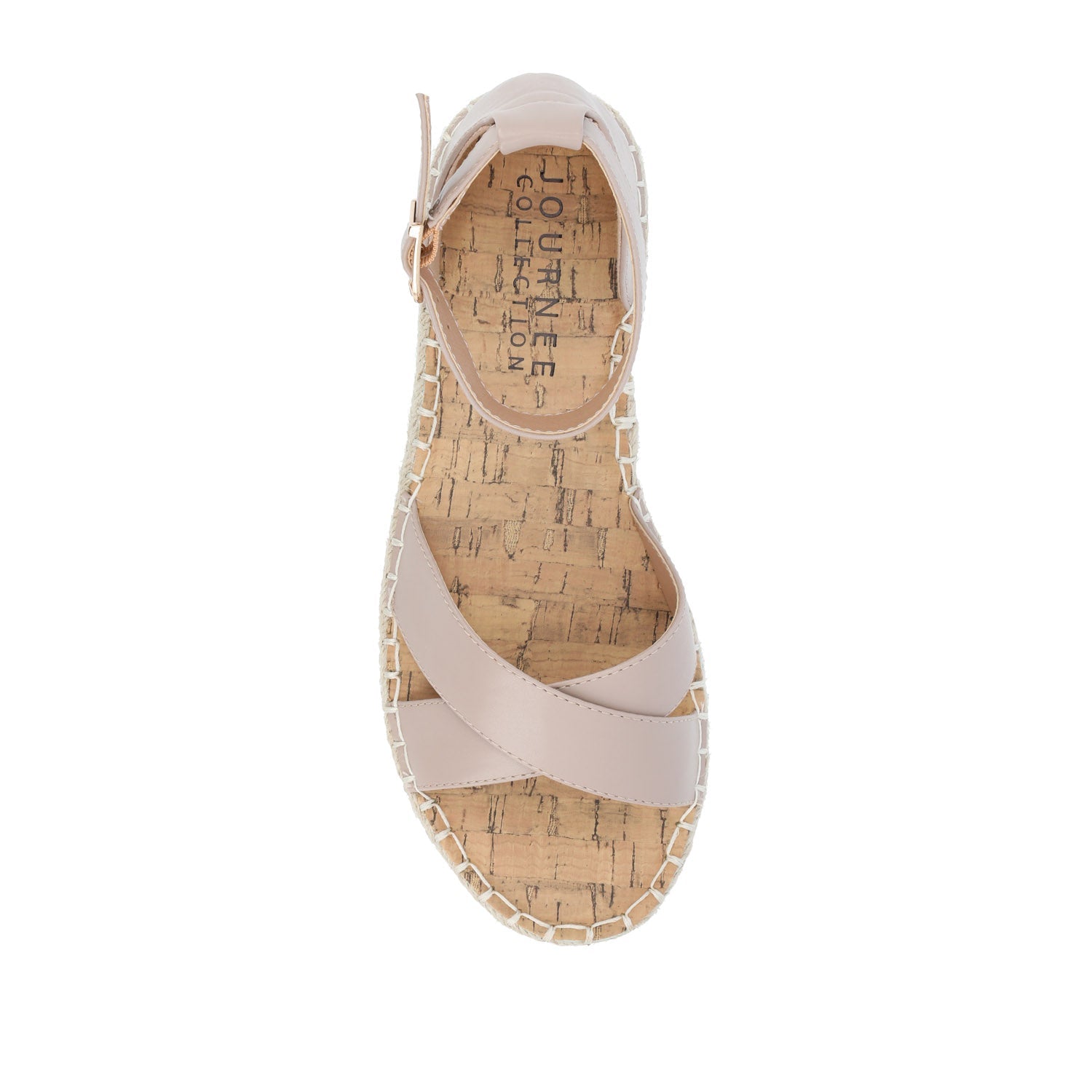 Journee LYDDIA ESPADRILLE SANDALS IN VEGAN LEATHER - Taupe