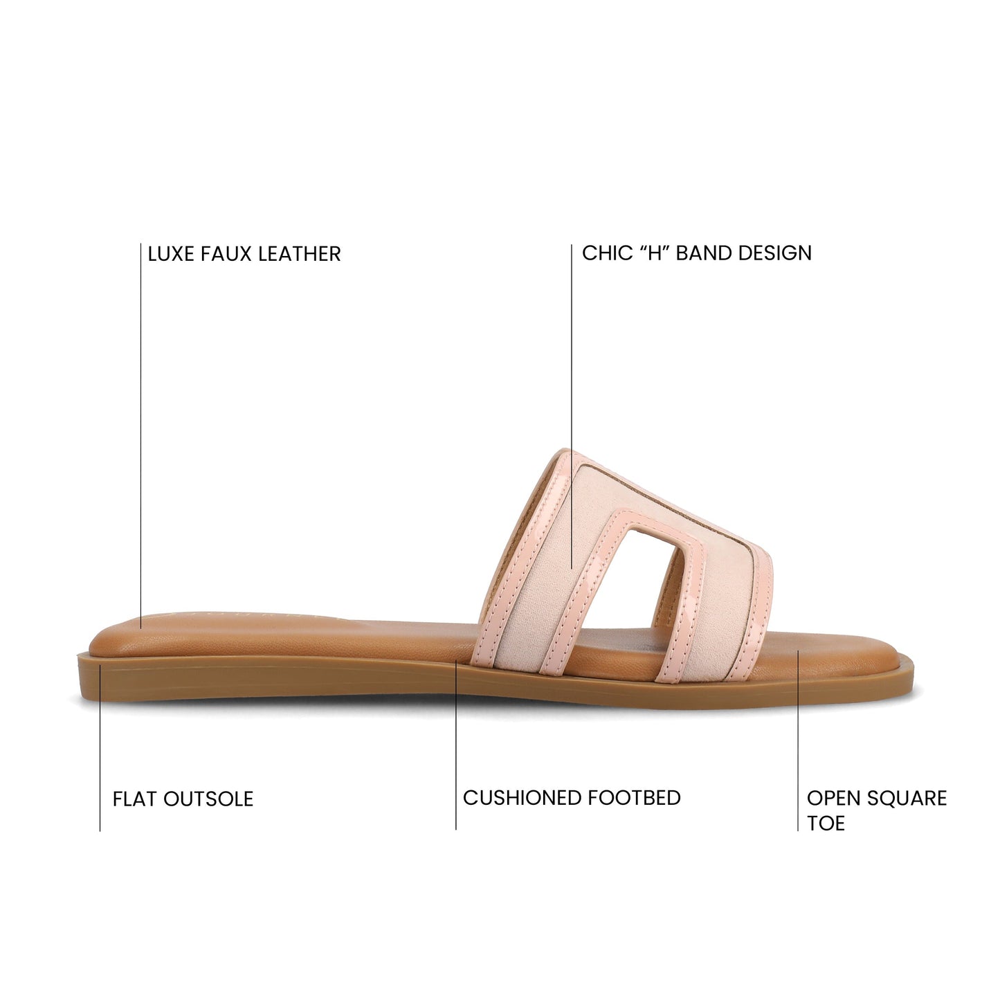 Journee PRIMAH FLAT SANDALS - Pink