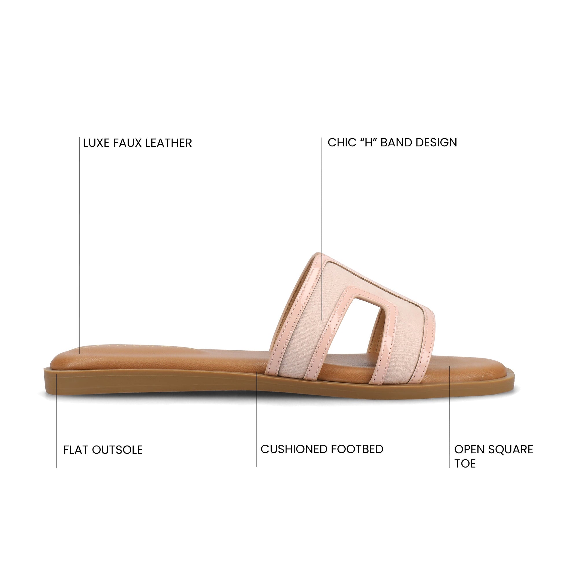 Journee PRIMAH FLAT SANDALS - Pink
