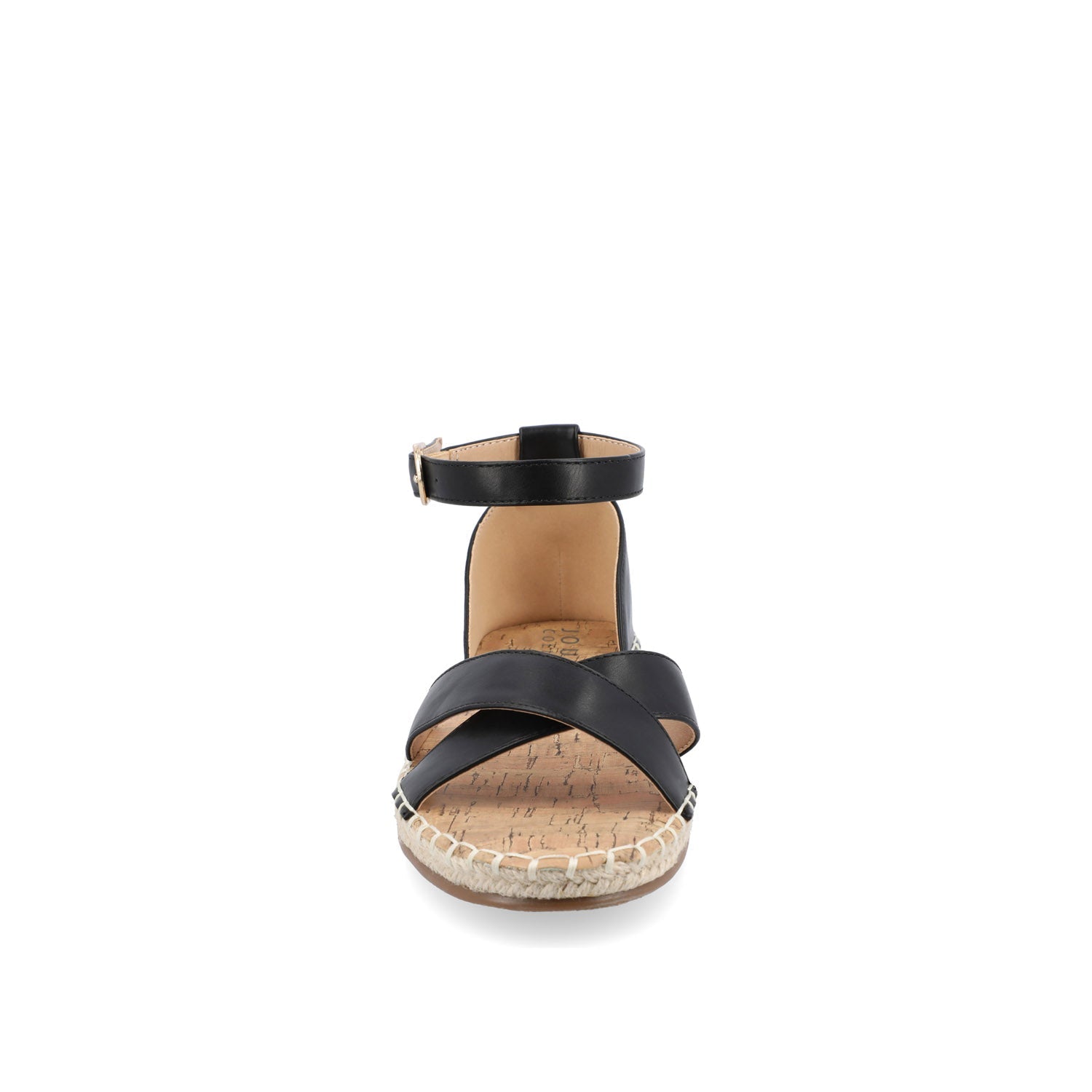 Journee LYDDIA ESPADRILLE SANDALS IN VEGAN LEATHER - Black