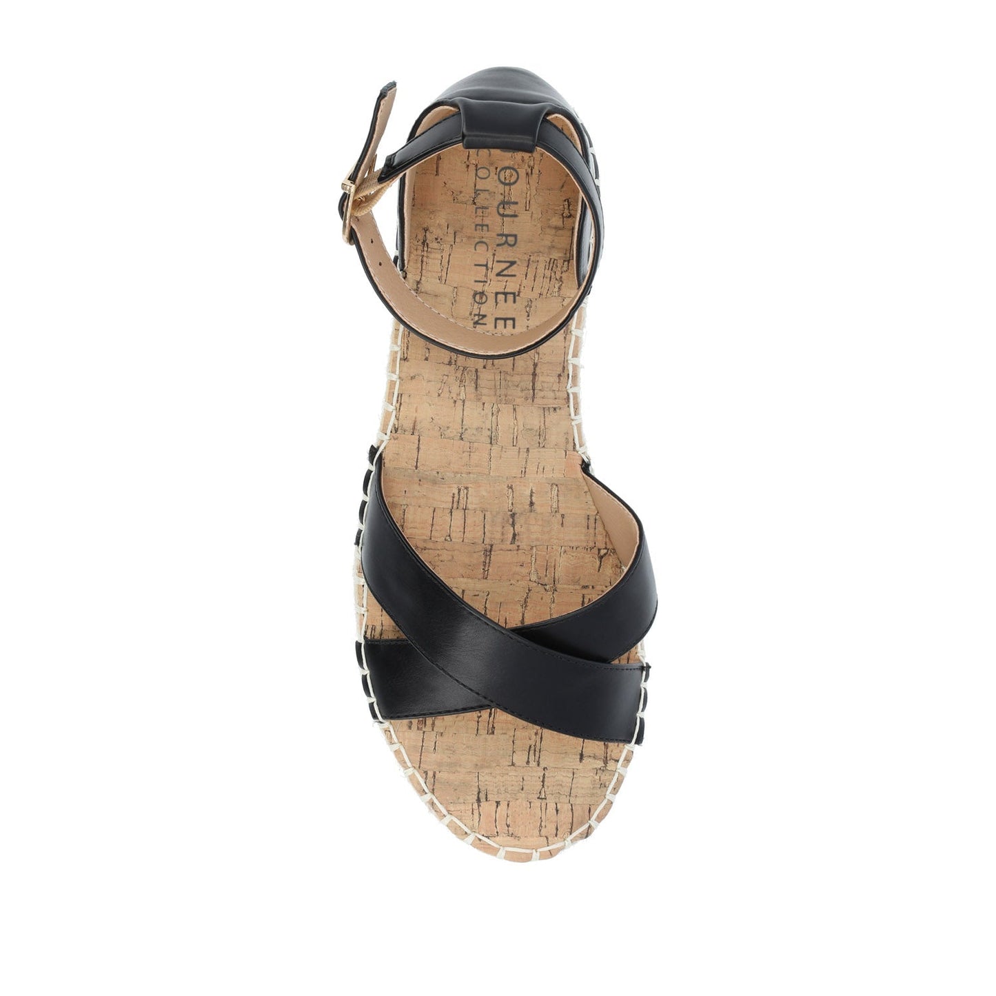 Journee LYDDIA ESPADRILLE SANDALS IN VEGAN LEATHER - Black